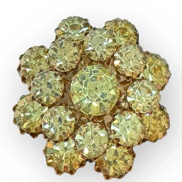 VTG | Rhinestone Clip Earrings & Brooch - Picture 6 of 7